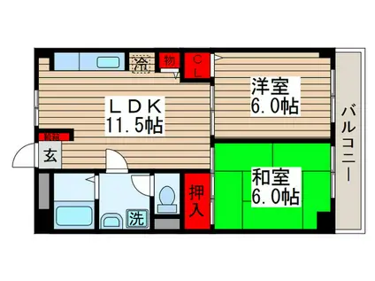 I・N西葛西(2LDK/2階)の間取り写真