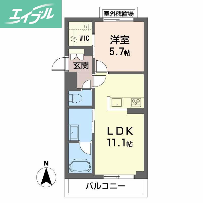 シャーメゾン ノーススクエア(1LDK/2階)の間取り写真
