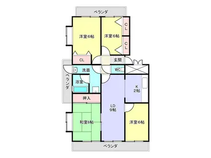 エスポア曙(4LDK/3階)の間取り写真