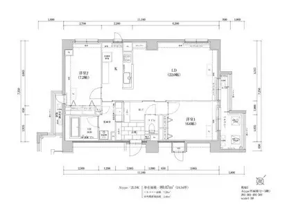 THE TEN GOOD 祖原I(2LDK/3階)の間取り写真