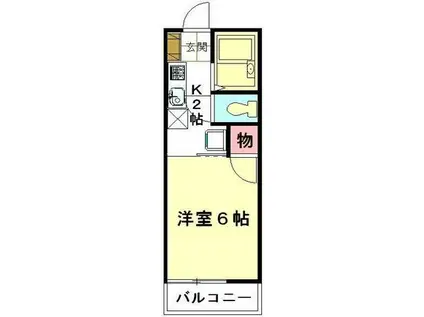 ユーハイツ桜木(1K/1階)の間取り写真