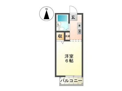 シティートラッドよろず(1K/2階)の間取り写真