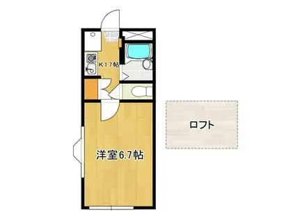 かしの木甲府(1K/1階)の間取り写真