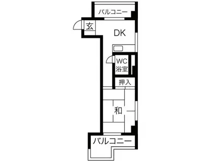 はとビル(1DK/5階)の間取り写真