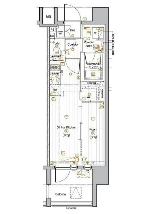 PREMIUM CUBE 池袋本町 6階階 間取り