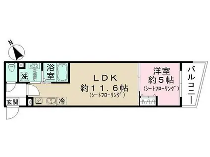 Jブラン西新井(1LDK/1階)の間取り写真