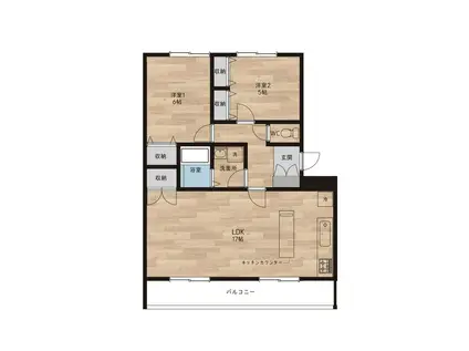 ヴァンベール(2LDK/2階)の間取り写真