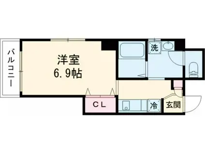 セレスティア・カネガエ(1K/4階)の間取り写真