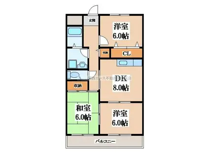 クオリティー加納(3DK/3階)の間取り写真