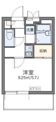 レオパレスコントワール御影石町(1K/4階)の間取り写真