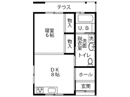 第3の森サードプレイスNAGAYA(1DK/1階)の間取り写真