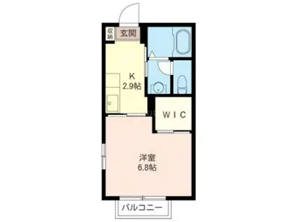 パンディオン(1K/1階)の間取り写真