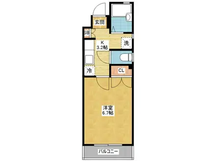 大宮サンハイム(1K/1階)の間取り写真