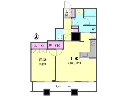 ウェリスシティ大森タワー(1LDK/4階)の間取り写真
