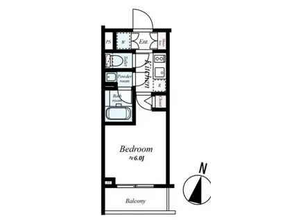 RISING PLACE綾瀬(1K/4階)の間取り写真