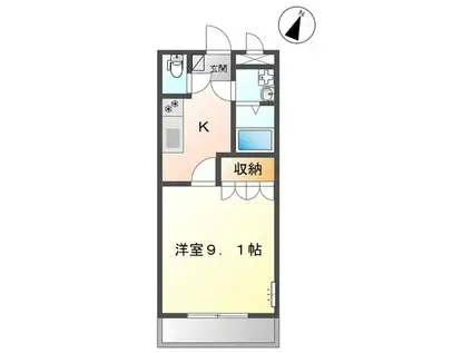 ラファエル(1K/1階)の間取り写真