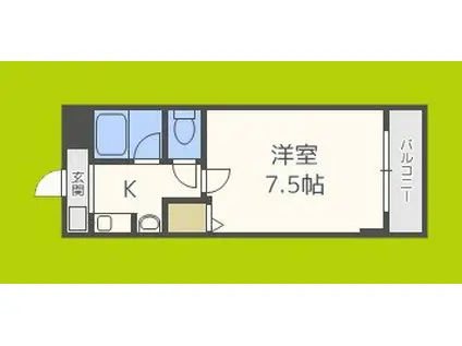 シャンテ21(1K/1階)の間取り写真