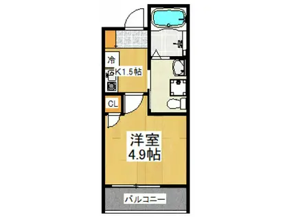 MELLAS新秋津(1K/1階)の間取り写真