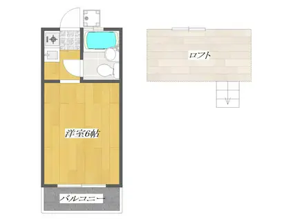 ハイツセイエイNO2(ワンルーム/2階)の間取り写真