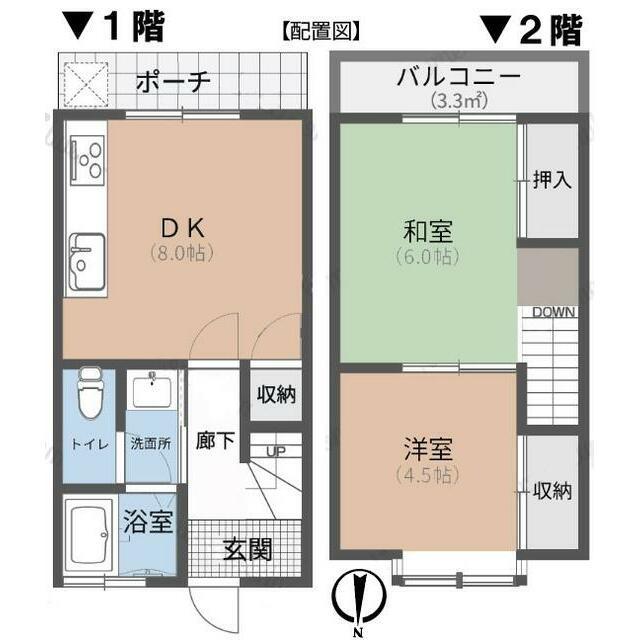 第二メゾン富士(2DK/1階)の間取り写真