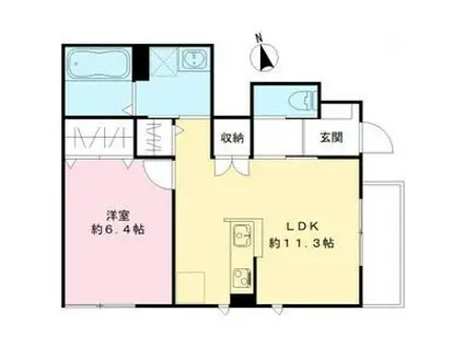 レクシアメゾンII(1LDK/1階)の間取り写真