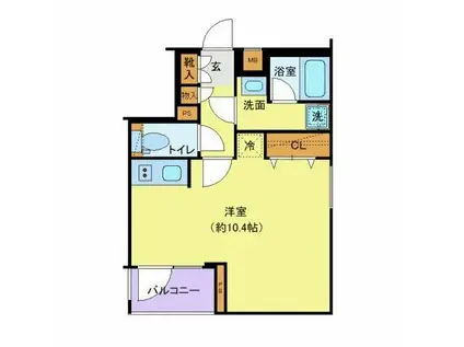 RELUXIA東武練馬(ワンルーム/3階)の間取り写真