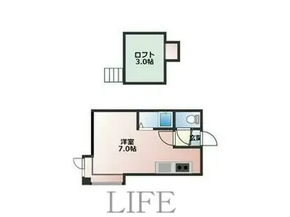 ドミール本通(ワンルーム/2階)の間取り写真