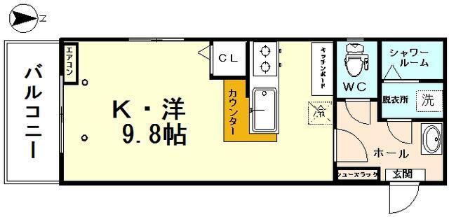 ジョイナス小泉(ワンルーム/4階)の間取り写真
