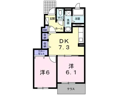 パストラル レジデンス A(2DK/1階)の間取り写真