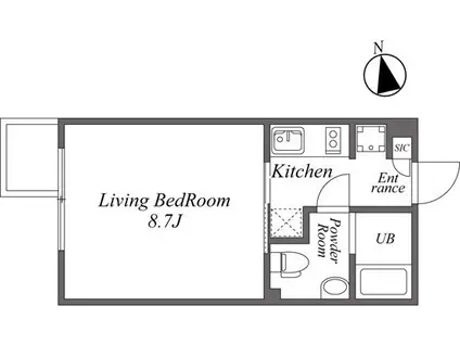 ARISTO白金高輪(1K/4階)の間取り写真