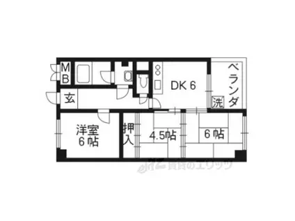 MAYUMIハイツアザレア(3DK/2階)の間取り写真