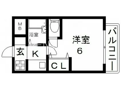 リンクスイン東大阪PART2(1K/3階)の間取り写真