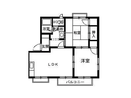 ももさきB(2LDK/1階)の間取り写真