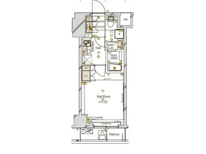 ガリシア グランデ 江戸川橋(1K/5階)の間取り写真