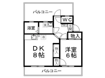 サンライズ宮千代(1DK/5階)の間取り写真