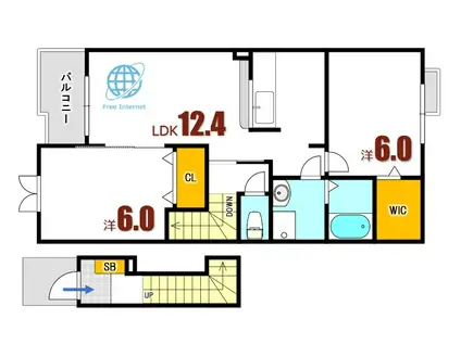 アルコバレーノ(2LDK/2階)の間取り写真