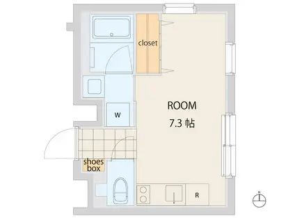 クアードロ中野223(ワンルーム/1階)の間取り写真