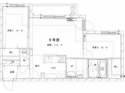 MESIG GREEN(2LDK/2階)の間取り写真
