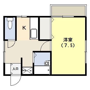 ラールフレーズ(1K/1階)の間取り写真