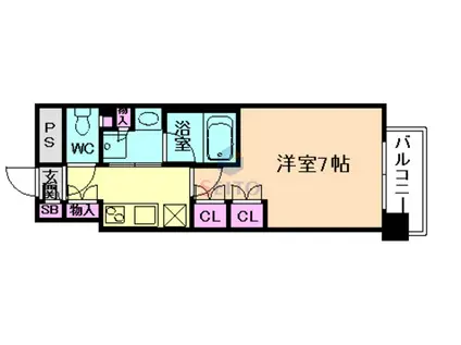 アーバネックス江坂広芝(1K/8階)の間取り写真