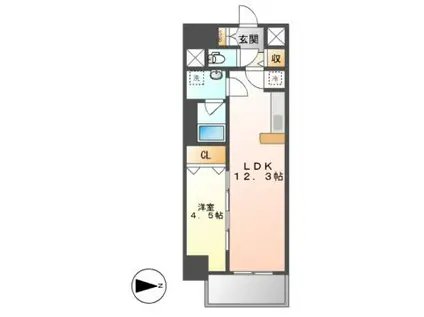 ファンファーレKOGANE(1LDK/2階)の間取り写真