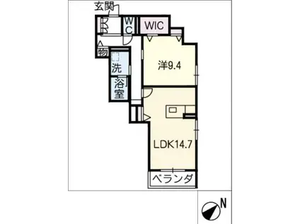 セントリビエ金谷(1LDK/2階)の間取り写真
