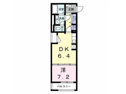 リバーサイド サン(1DK/3階)の間取り写真