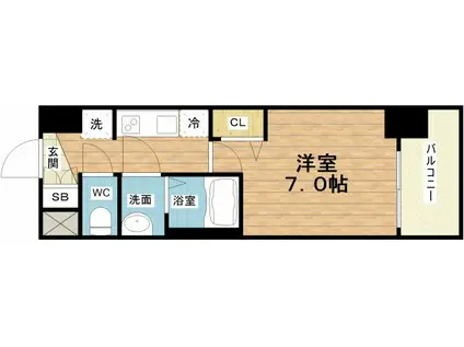 プレサンス大国町アドロッソ(1K/6階)の間取り写真