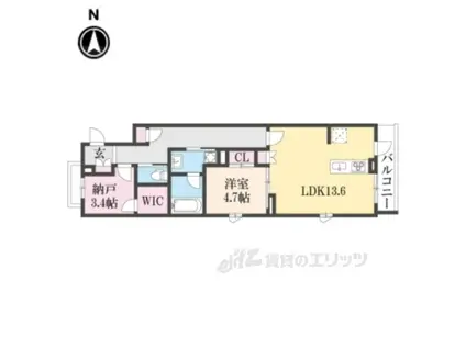 シャーメゾン京都御所西(1LDK/4階)の間取り写真