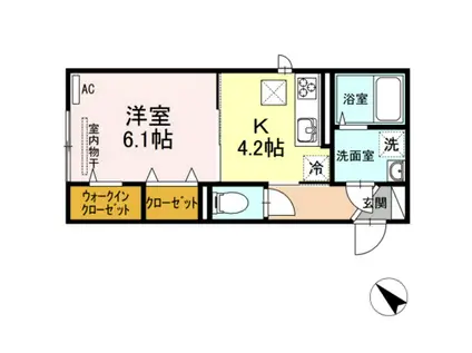 D MAISON 西崎(1K/1階)の間取り写真