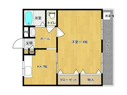 クラストA(2K/1階)の間取り写真