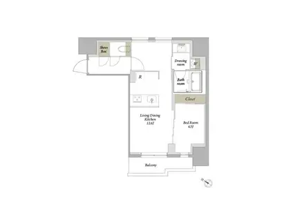 プライムメゾン西新宿(1LDK/3階)の間取り写真