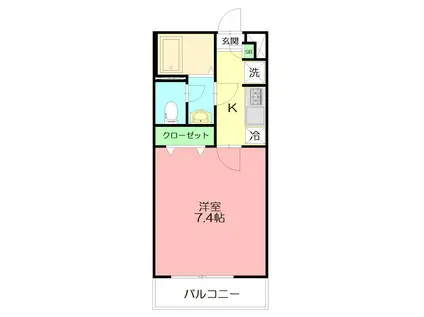 リブリ・踊場(1K/1階)の間取り写真