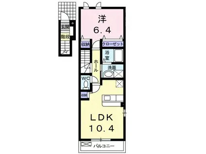 シエン アロザロ VI(1LDK/2階)の間取り写真